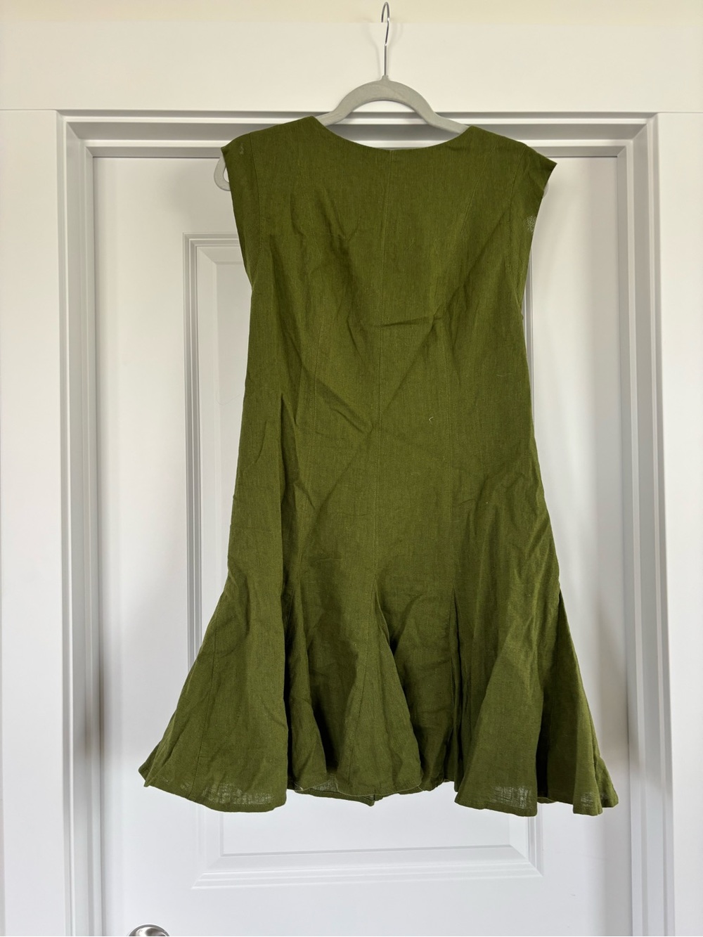 Olive Green Sleeveless godet Women’s Dress